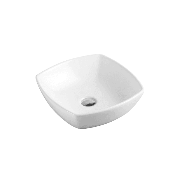 SQ 43 High Gloss White Above Counter Square Basin