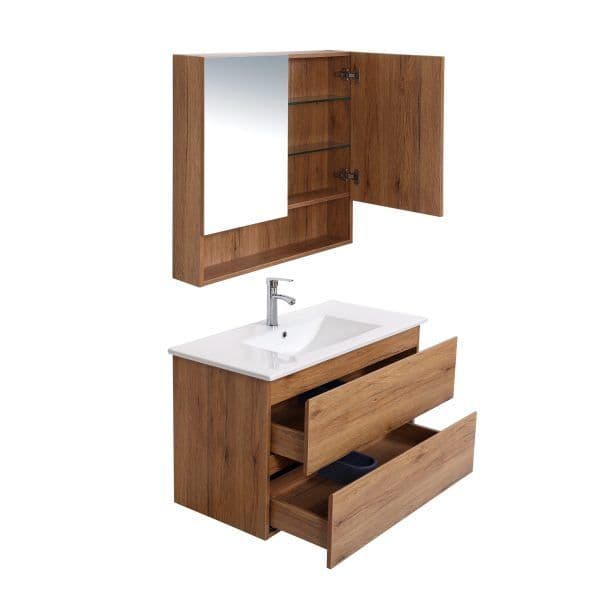 Luna 900mm Wall Hung Vanity with Ceramic Basin Top