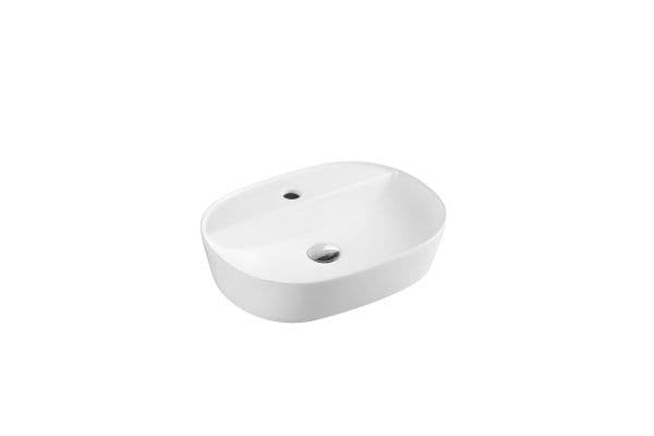 Evea 50M High Gloss White Above Counter Oval Basin