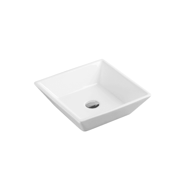 SQ 41 High Gloss White Above Counter Square Basin