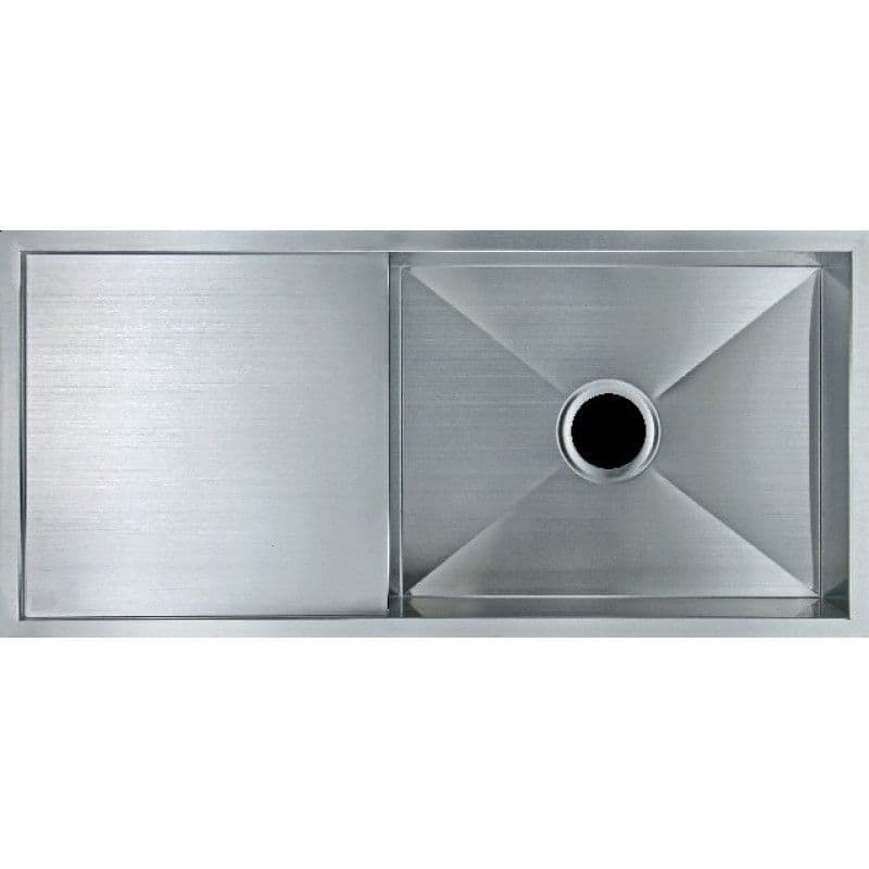 Handmade Stainless Steel Single Bowl Kitchen Sink with Drainboard 1.2mm (Drop In/Flush/Undermount) 960*450*230mm
