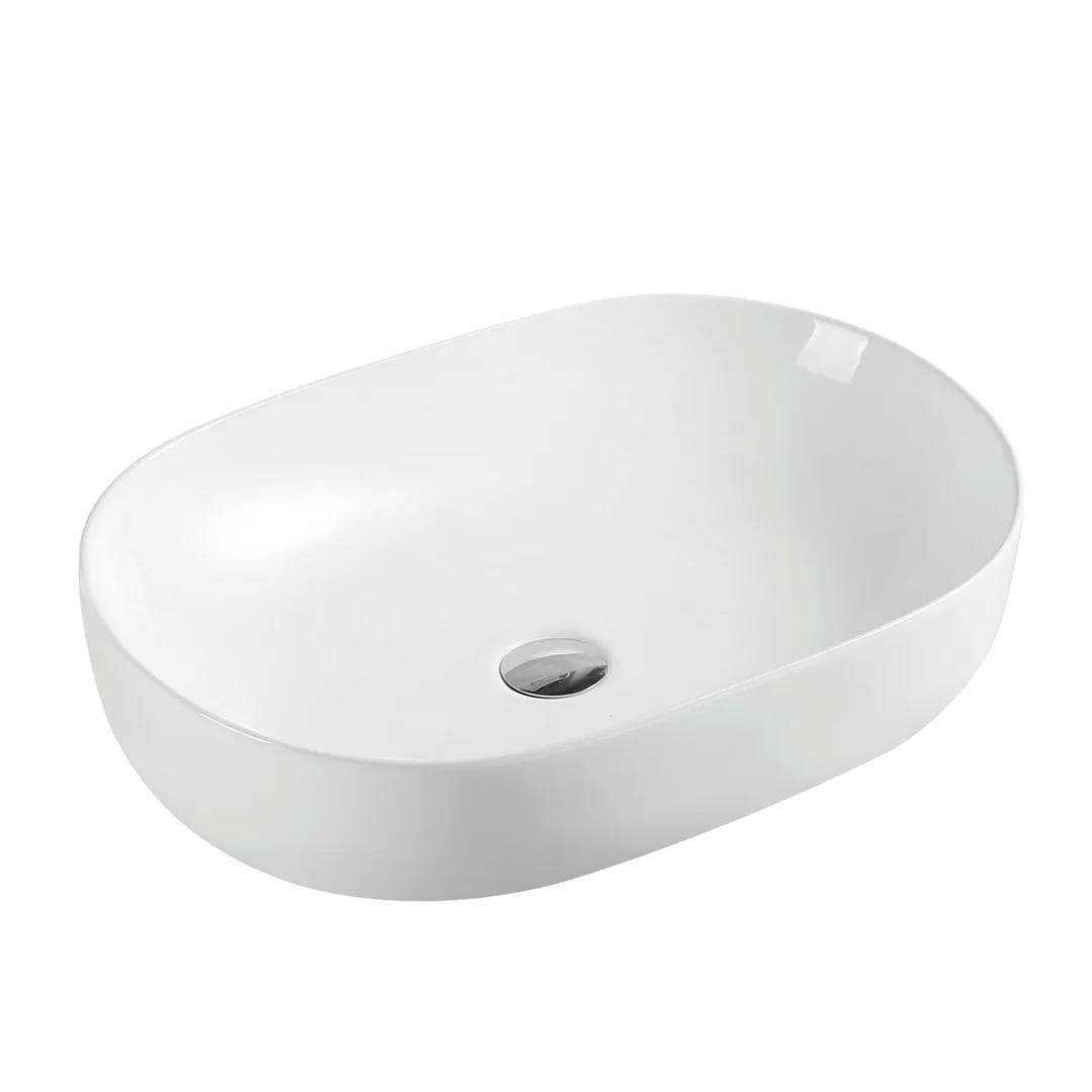 Evea 60B High Gloss White Above Counter Oval Basin