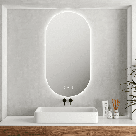 Luna LED Oval Mirror 500*900mm with Adjustable LED Lighting