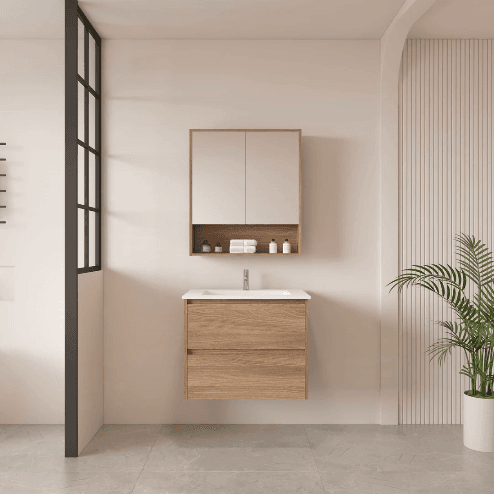 HERA 600mm Wall-Hung Vanity - Elegant Oak
