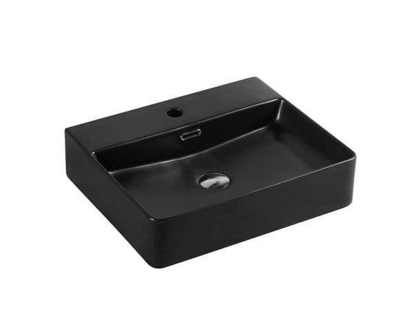 Marsay 73S Matt Black Wall Hung Rectangular Basin