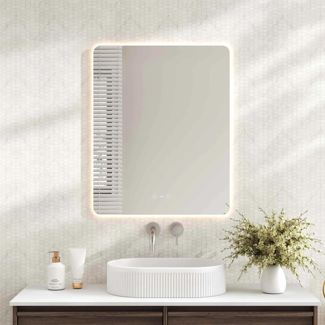 Luna LED Rectangular Mirror 600*750mm with Adjustable LED Lighting