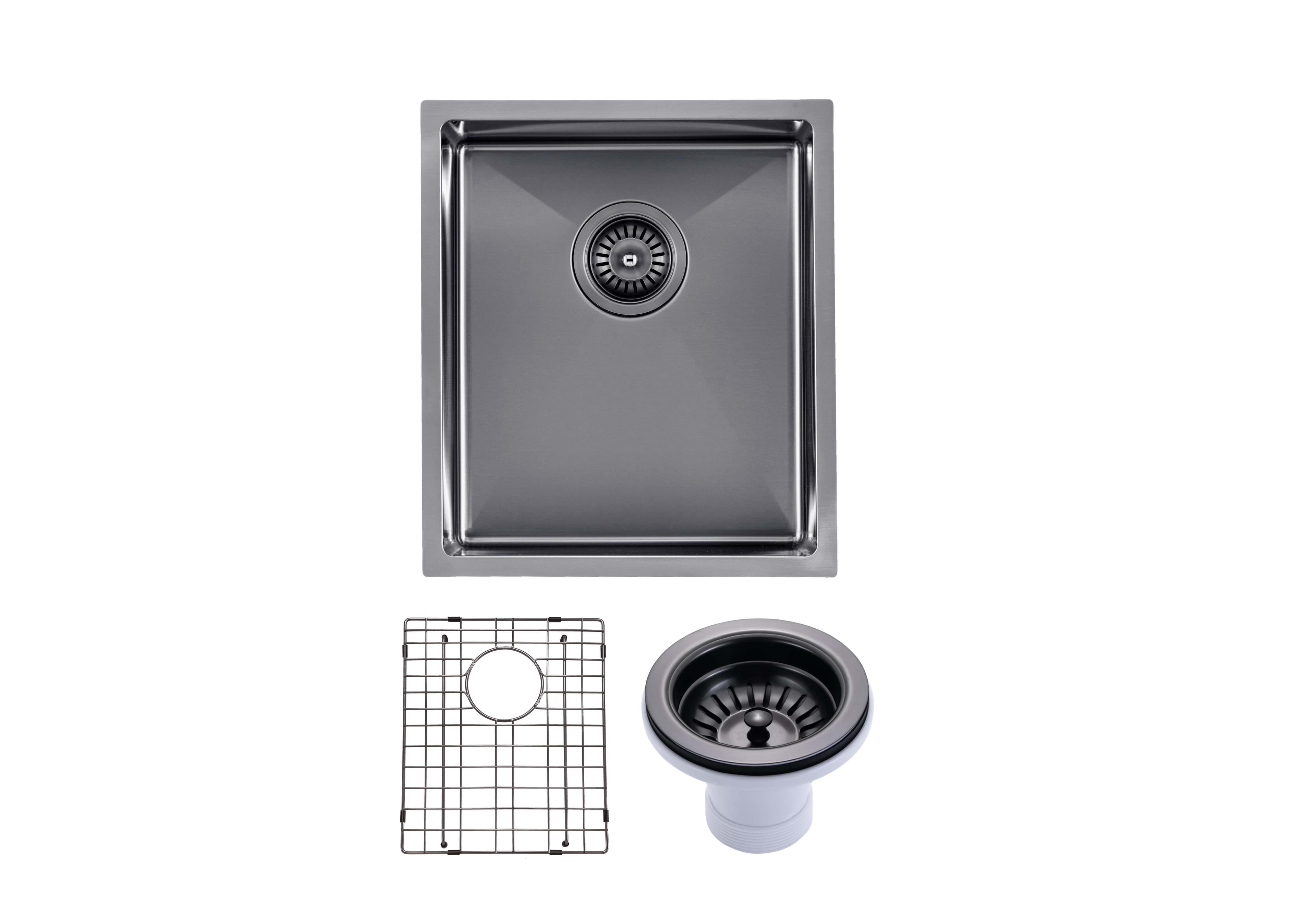 Handmade Stainless Steel Single Bowl Kitchen Sink 1.2mm (Top/Flush/Undermount) 390*450*215mm