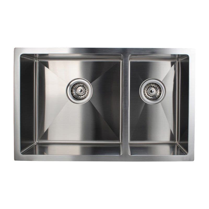 Chrome Stainless Steel 1 & 1/2 Bowl Kitchen Sink 710x450x205mm