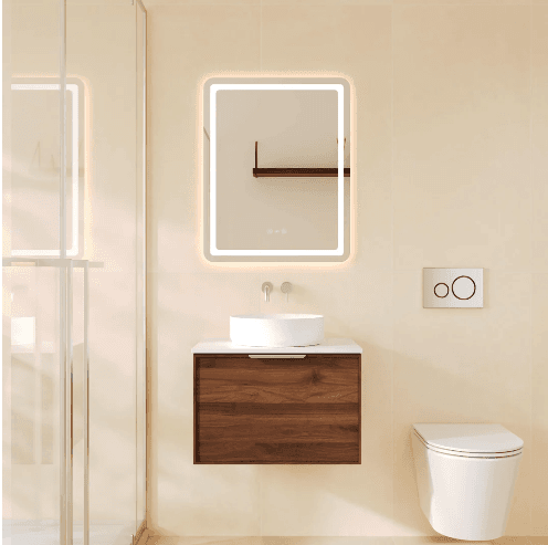 Paris 600mm Wall-Hung Vanity - Walnut Woodmatt