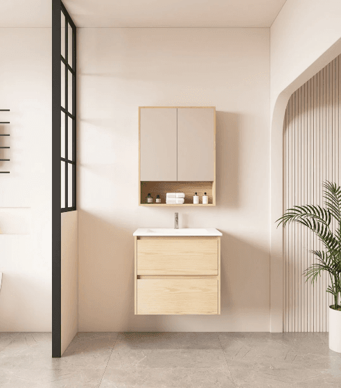 Hera 600mm Wall Hung Vanity - Tas Oak