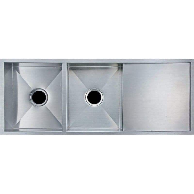 Handmade Stainless Steel Double Bowl Kitchen Sink with Drainboard 1.2mm (Drop-In/Flush Mount/Under Mount) 1160*460*230mm