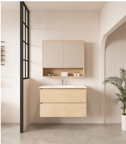 HERA 900mm Wall-Hung Vanity - Tas Oak