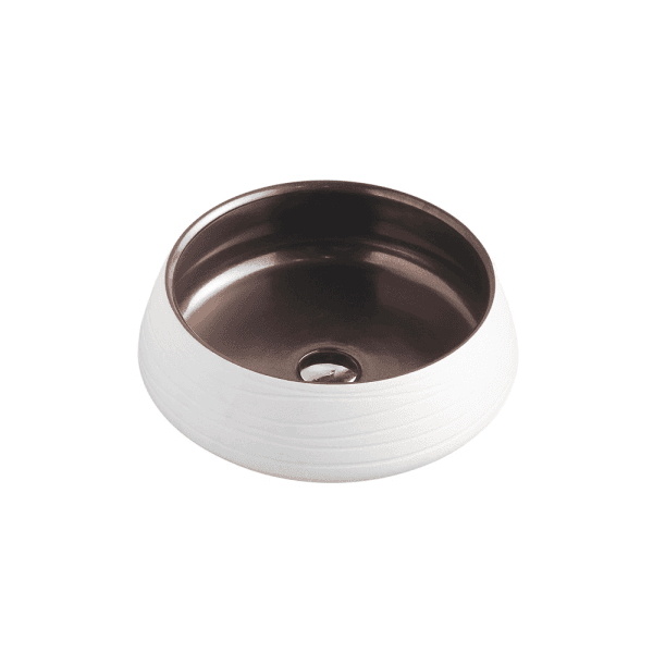 Trier 74 Bronze with Art Matt White Above Counter Round Basin