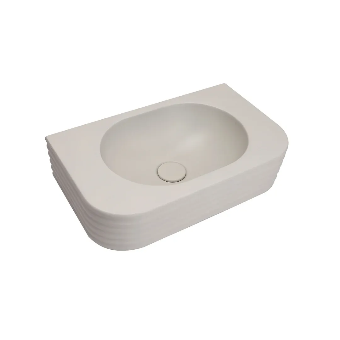 VIVO 45 Concrete D-Shape Wall-Hung Basin-Gray White