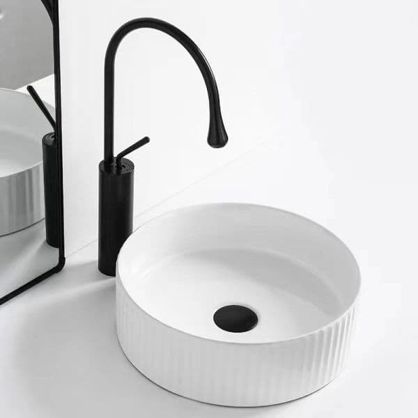 Cora Above Counter Fluted Circle Basin