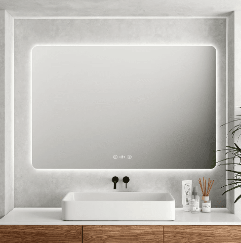 Luna LED Rectangular Mirror 900*750mm with Adjustable LED Lighting