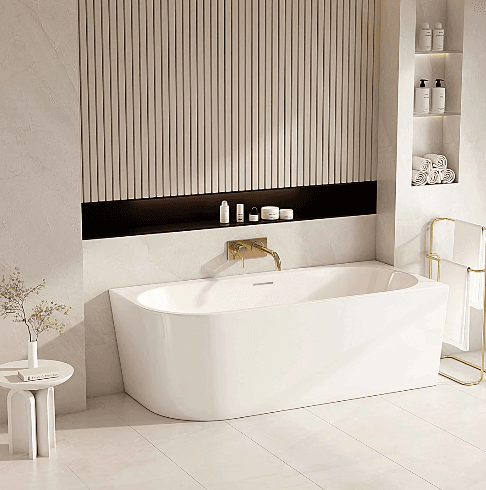 Nova 1400mm Right Hand Corner Gloss White Bathtub