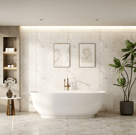 Libra 1700mm Freestanding Gloss White Bathtub NO OVERFLOW