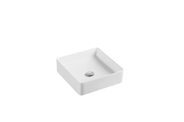 SQ 36 High Gloss White Above Counter Square Basin