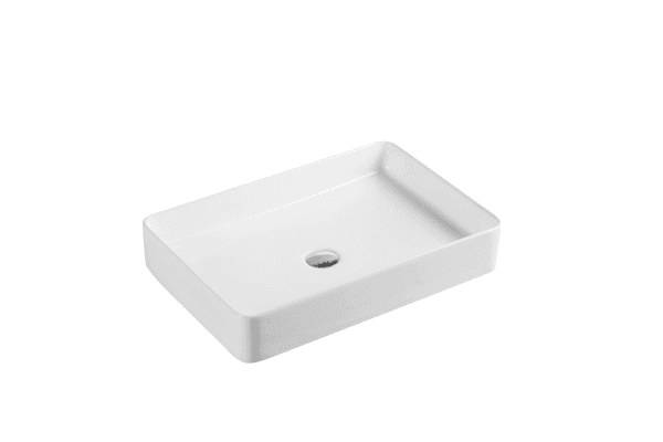 Qtro 60 High Gloss White Above Counter Rectangular Basin