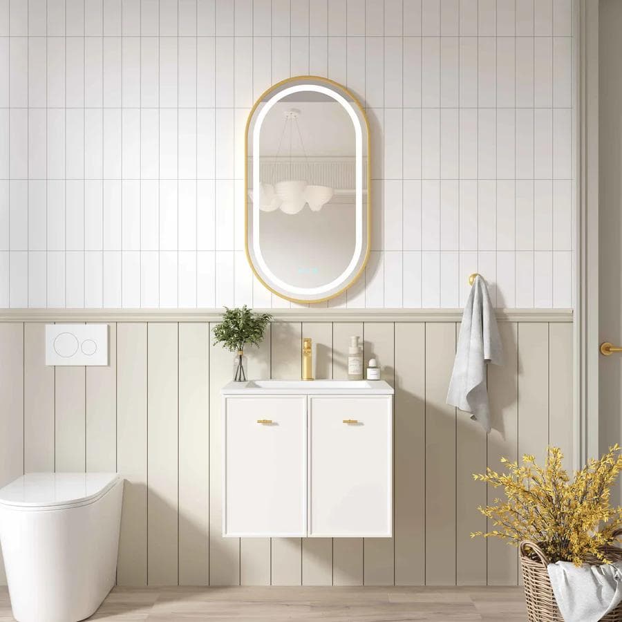 Seattle 600mm Wall Hung Vanity Matt White with Ceramic Top