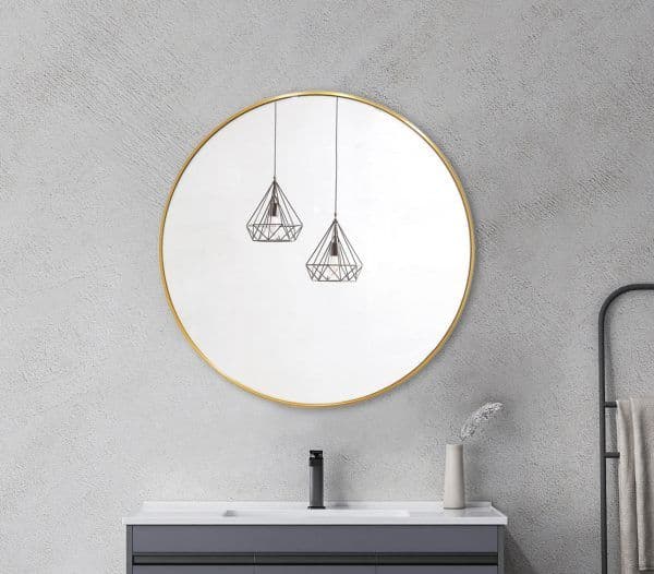 Aluminium Framed Round Mirror 600mm