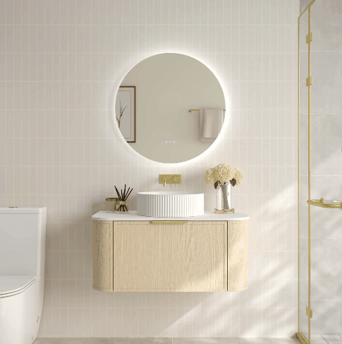 Elva 900mm Wall-Hung Cabinet - Natural Oak