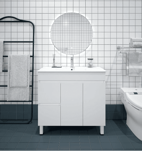 Bianca 900mm PVC Slim Freestanding Vanity (LHD)