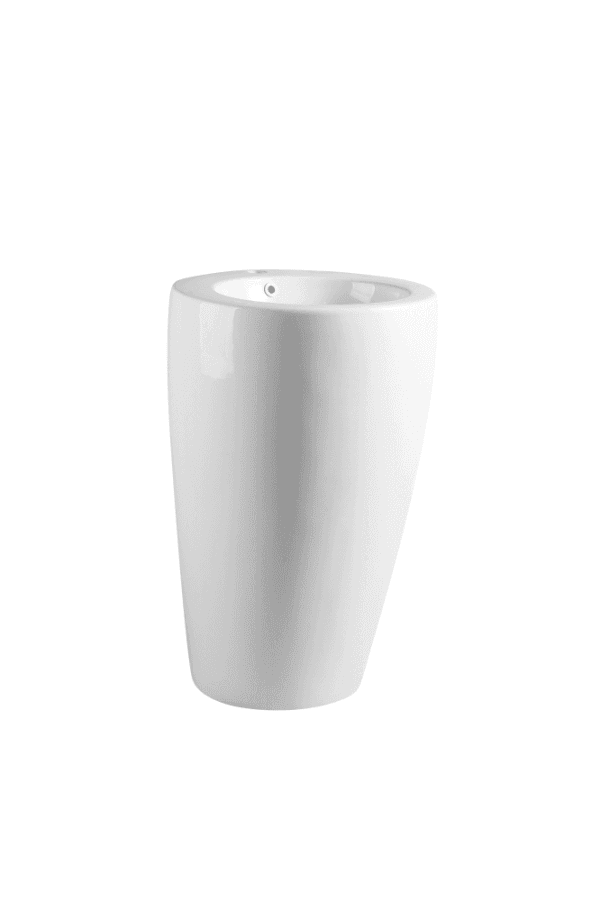 Zento 55 High Gloss White Freestanding Oval Pedestal Basin