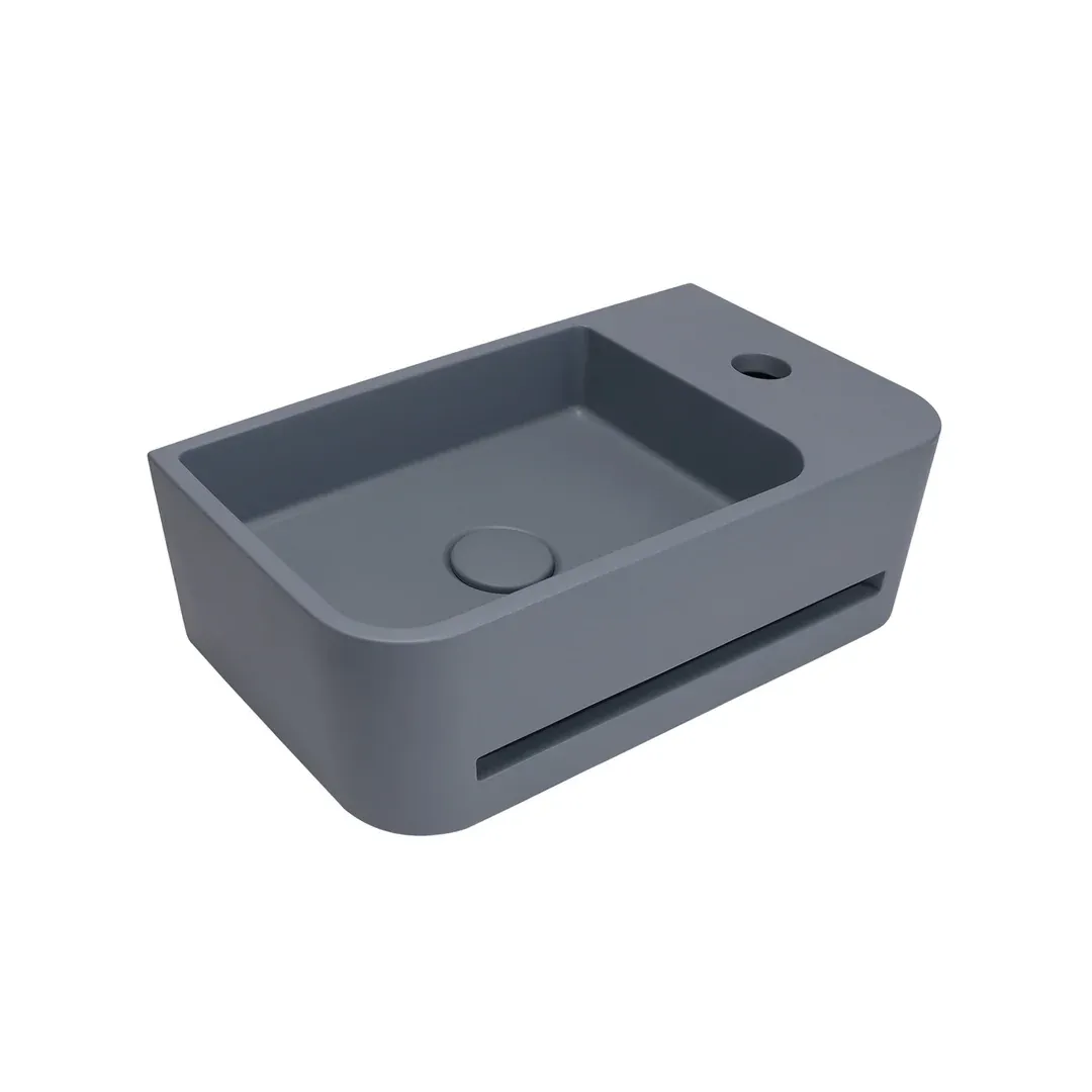 VIVO 43 Concrete Wall-Hung Basin-Blue Ashes
