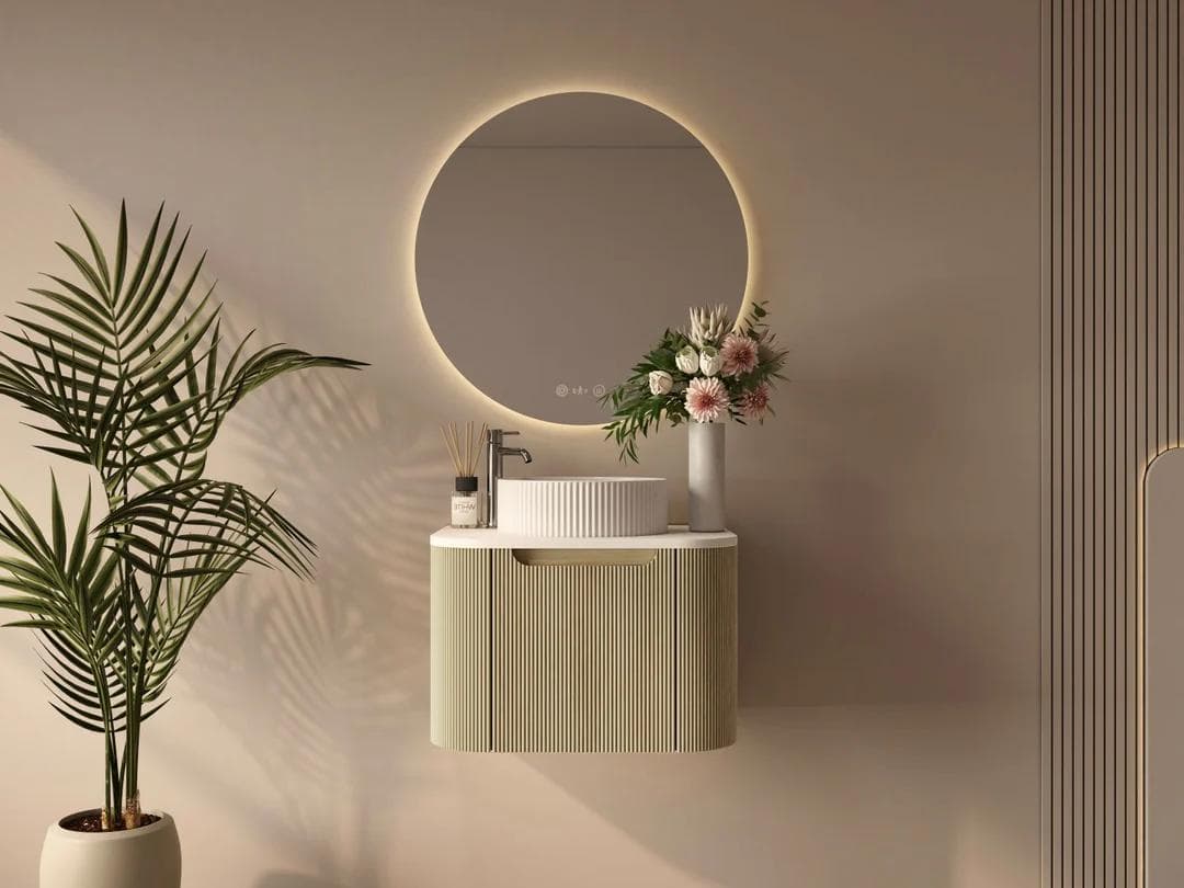 Rome Fluted 600mm Wall Hung Cabinet ONLY
