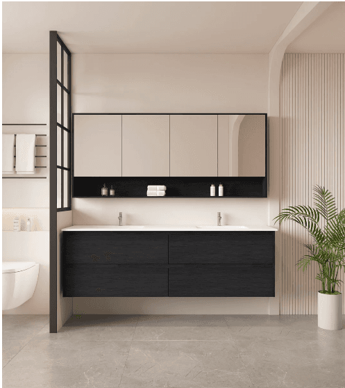 HERA 1800mm Wall-Hung Vanity - Black Oak