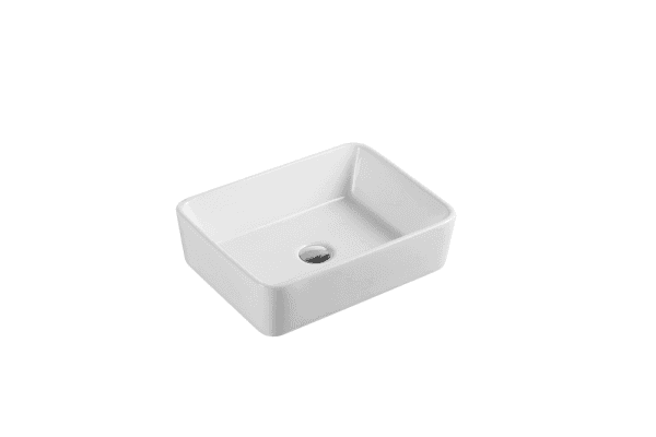 Qtro 48 High Gloss White Above Counter Rectangular Basin
