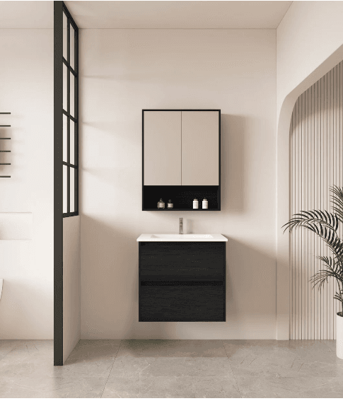HERA 600mm Wall-Hung Vanity - Black Oak