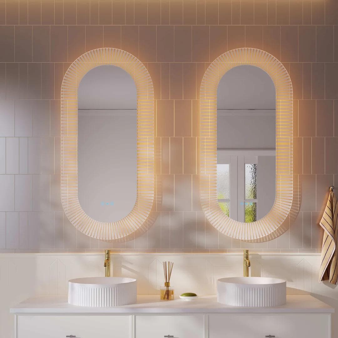 Freya LED Textured Oval Mirror 600*1200mm