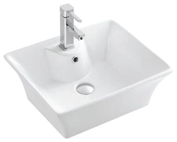 Zento 49S High Gloss White Semi Pedestal Wall Hung Basin