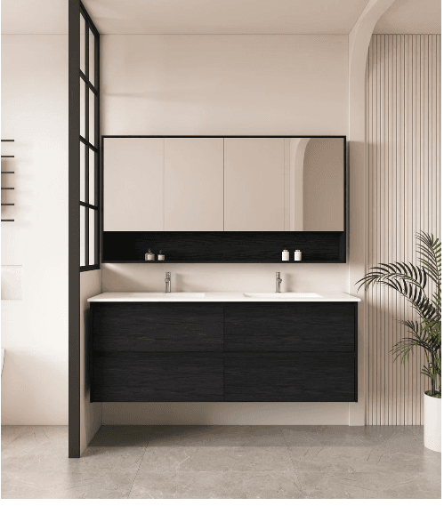 HERA 1500mm Wall-Hung Vanity - Black Oak