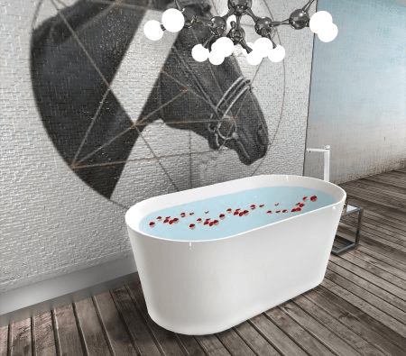 Iseo 1300mm Ultra-Slim Freestanding Gloss White Bathtub NO OVERFLOW