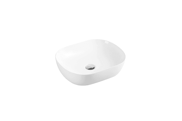 Evea 47 High Gloss White Above Counter Oval Basin