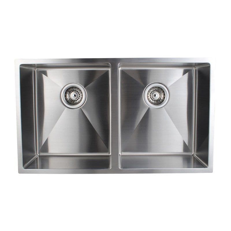 Chrome Stainless Steel Double Bowl Kitchen Sink 770x450x215mm