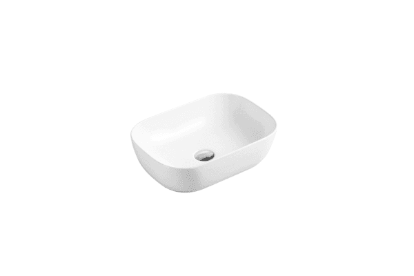 Evea 46 High Gloss White Above Counter Oval Basin