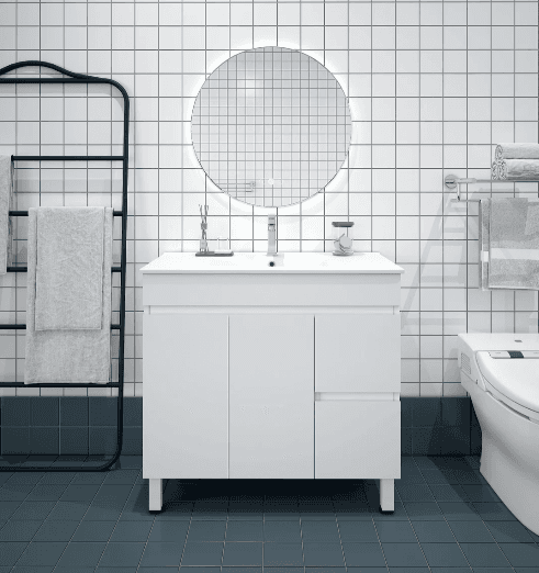 Bianca 900mm PVC Slim Freestanding Vanity (RHD)