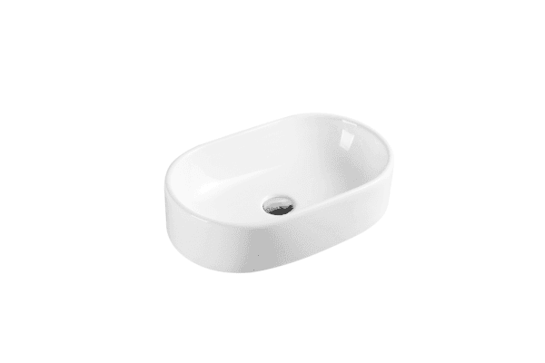 Evea 52 High Gloss White Above Counter Oval Basin