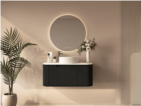 Rome Fluted 900mm Wall Hung Cabinet