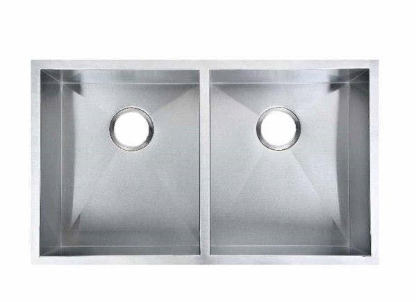 304 Stainless Steel Hand-made Double Bowl Kitchen Sink(Round Edges)