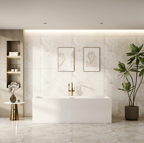Orta 1400mm Multi-Fix Freestanding Gloss White Bathtub