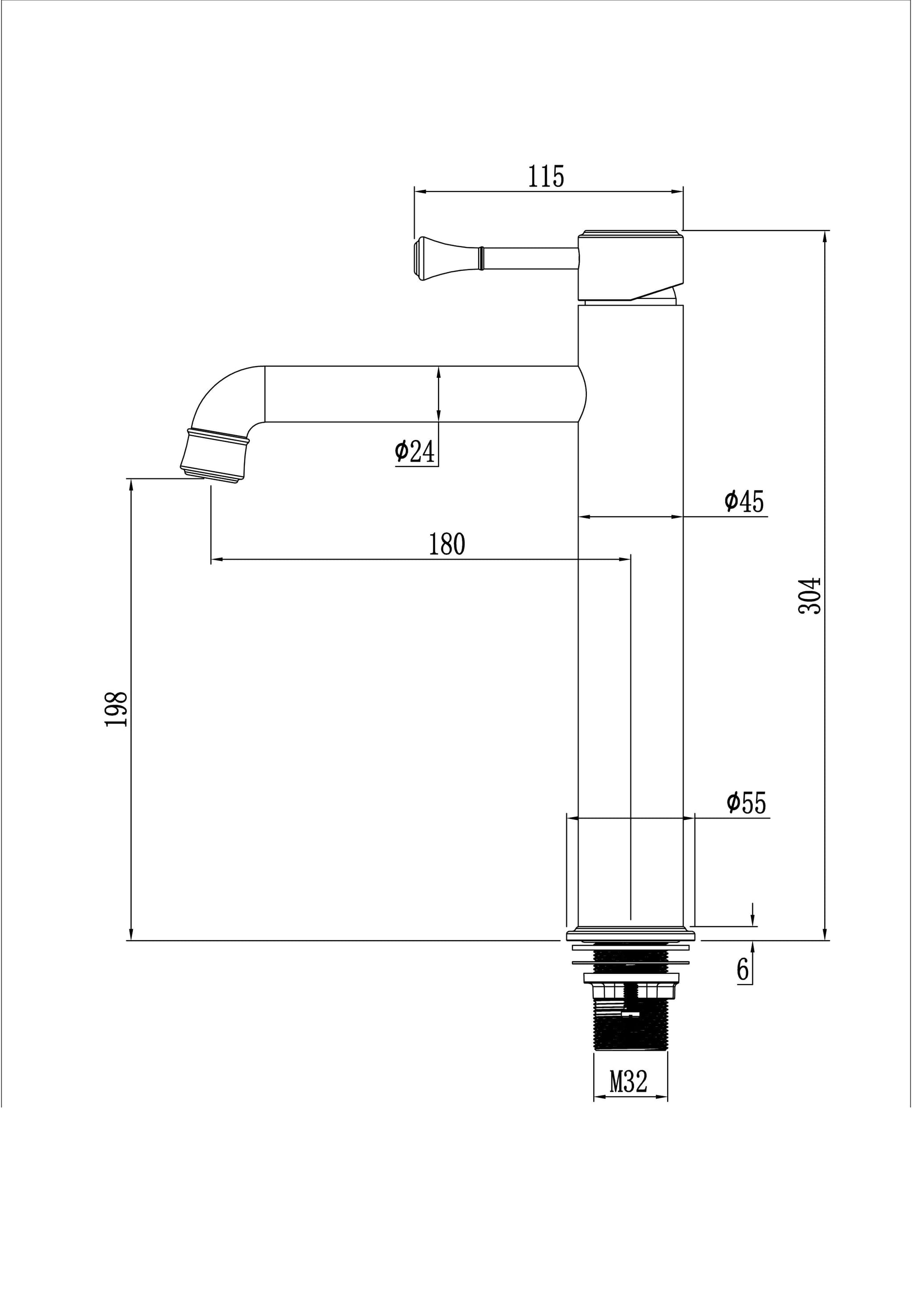 Norico R5 Coloniale Tall Basin Mixer | Norico